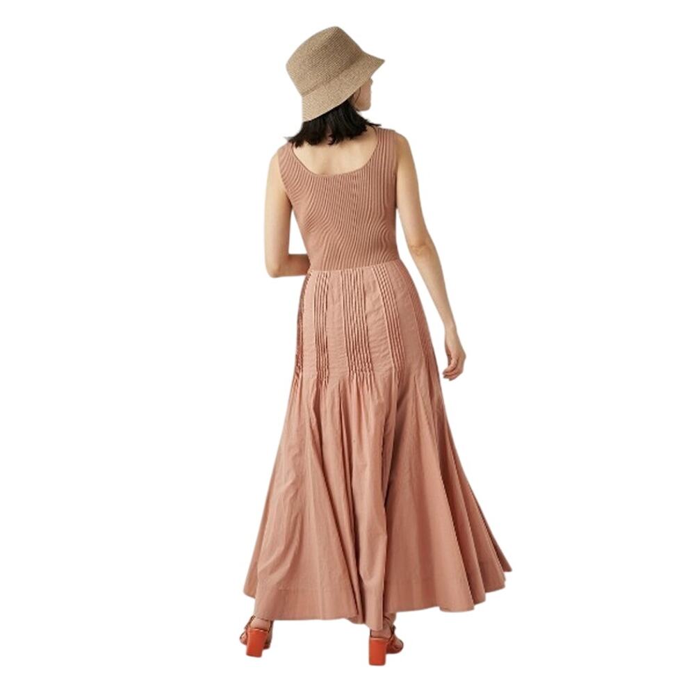 Snidel Midi Dress Sweater Pleated Stretch Cutout - Picture 10 of 11